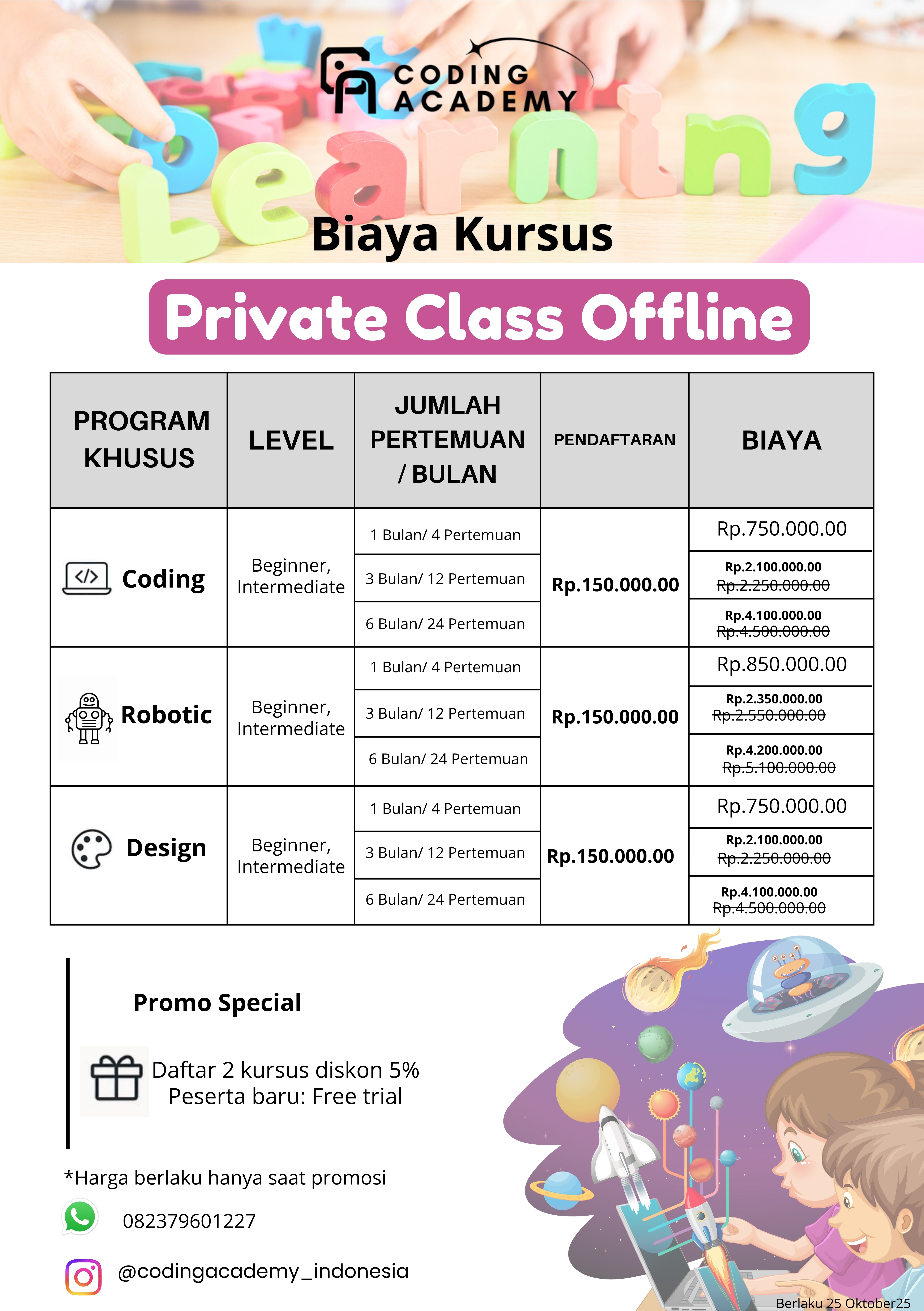 Biaya Kursus Privat Offline